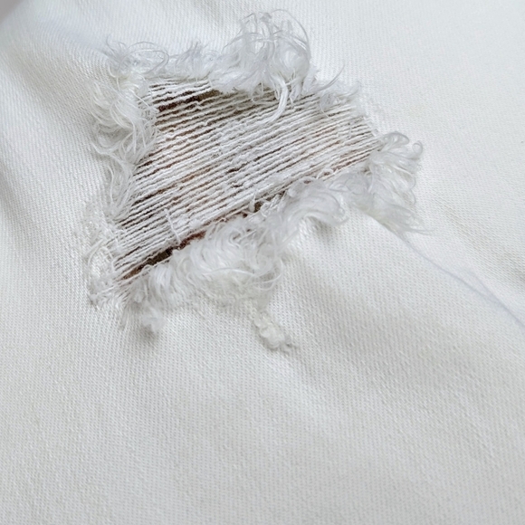 AYR Jean Skinny Stretch Ankle High Rise Distressed Ripped Zip Fly White 31 NWT - Picture 13 of 16